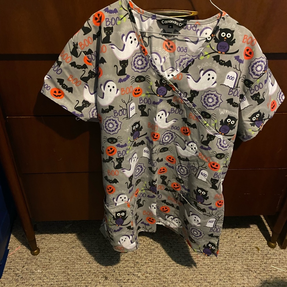 Halloween scrub top